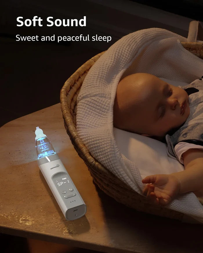 Grownsy Electric Baby Nasal Aspirator With 3 Silicone Tips
