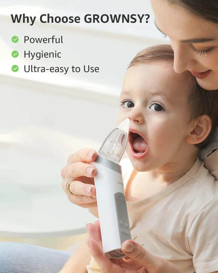 Grownsy Electric Baby Nasal Aspirator With 3 Silicone Tips