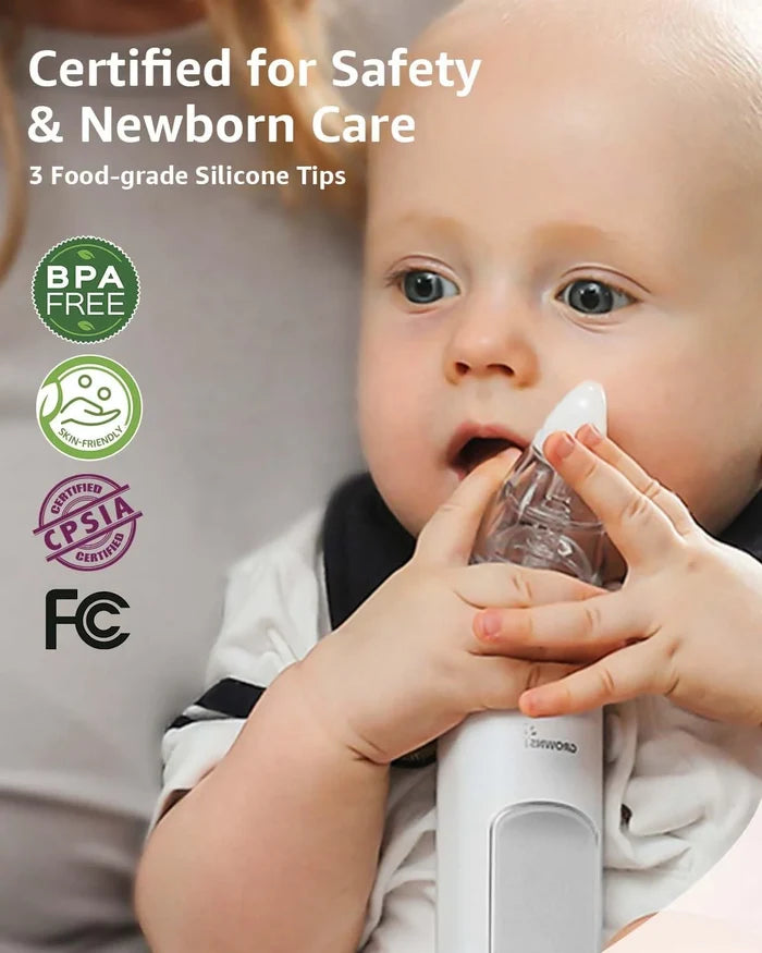 Grownsy Electric Baby Nasal Aspirator With 3 Silicone Tips