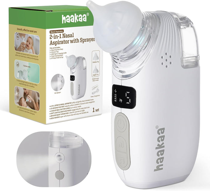 Haakaa 2-in-1 Electric Baby Nasal Aspirator with Sprayer