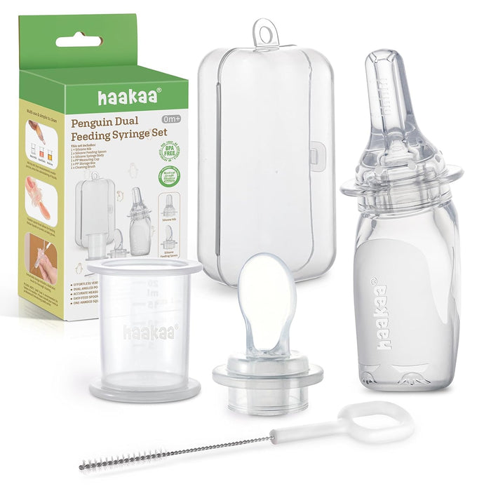 Haakaa Penguin Dual Feeding Syringe Set
