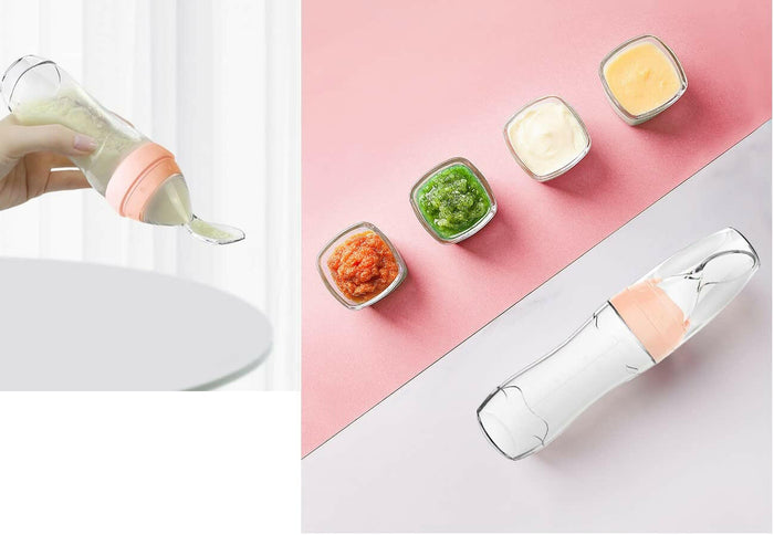Haakaa Silicone Baby Food Dispensing Spoon - Peach.