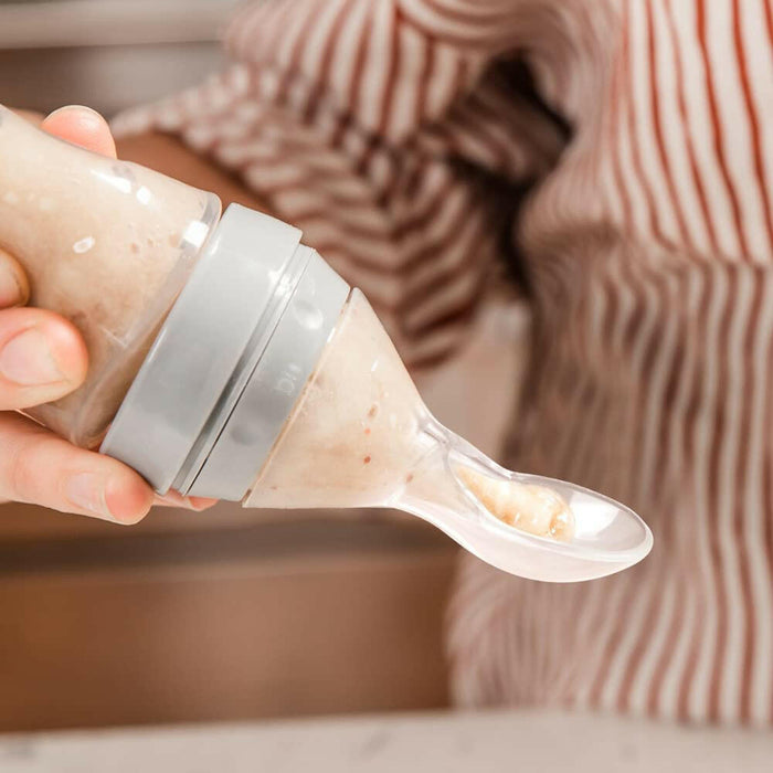 Haakaa Silicone Baby Food Dispensing Spoon - Peach.