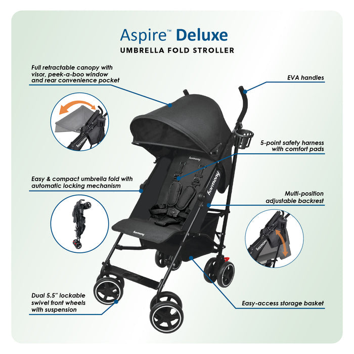 Harmony Aspire Deluxe Umbrella Fold Stroller