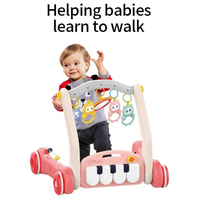 Huanger 2-in-1 Baby Musical Piano Playmat & Walker