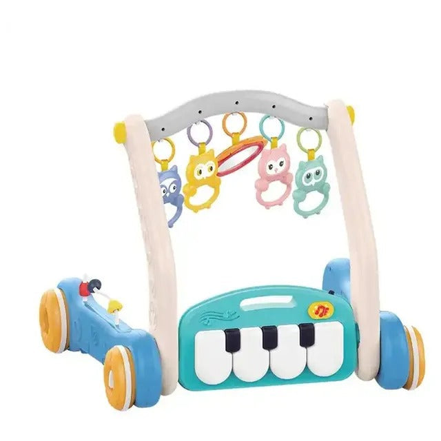 Huanger 2-in-1 Baby Piano Playmat With Music & Walker