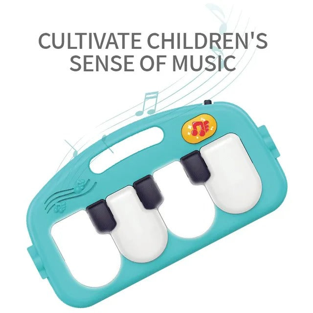 Huanger 2-in-1 Baby Piano Playmat With Music & Walker