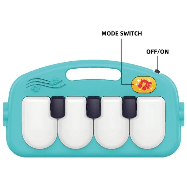 Huanger 2-in-1 Baby Piano Playmat With Music & Walker