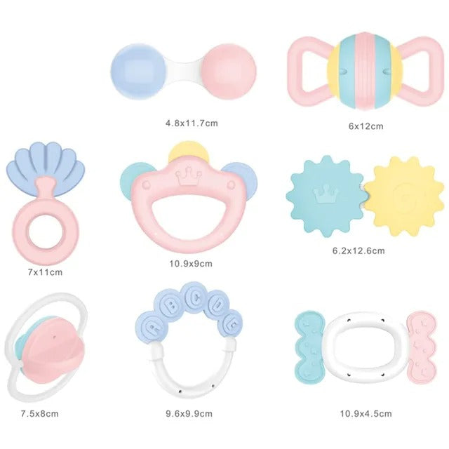 Huanger Baby Rattles & Teether Sensory Toy Set - 11 Pieces