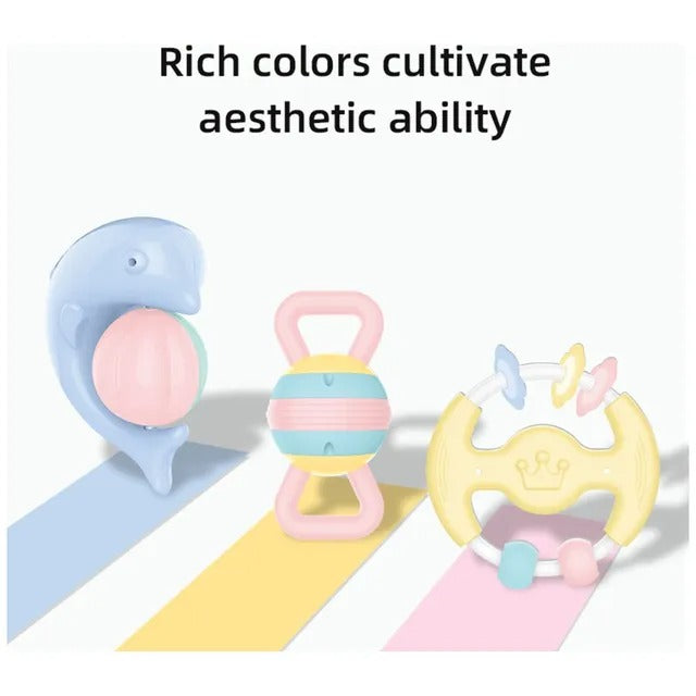 Huanger Baby Rattles & Teether Sensory Toy Set - 11 Pieces