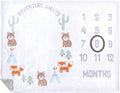 Hudson Baby Unisex Baby Plush Holiday and Milestone Blanket, Adventure Awaits, One Size