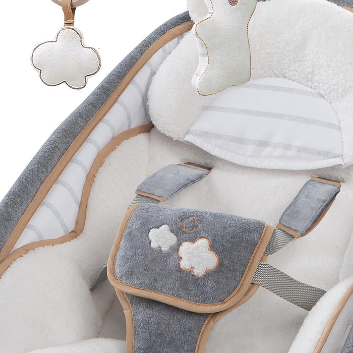 Ingenuity Boutique Collection Plush Modern Baby Rocker & Stationary Seat with Vibrations,, Bella Teddy