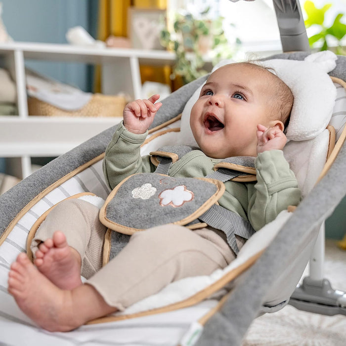 Ingenuity Boutique Collection Plush Modern Baby Rocker & Stationary Seat with Vibrations,, Bella Teddy