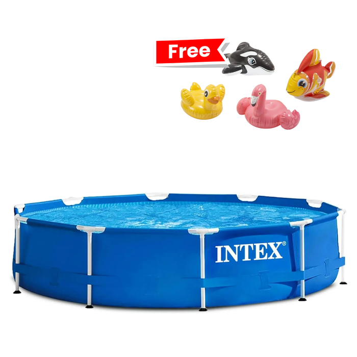 Intex Metal Frame Pool Set (3.66mx76cm) With Free Intex Puff & Play Water Toy