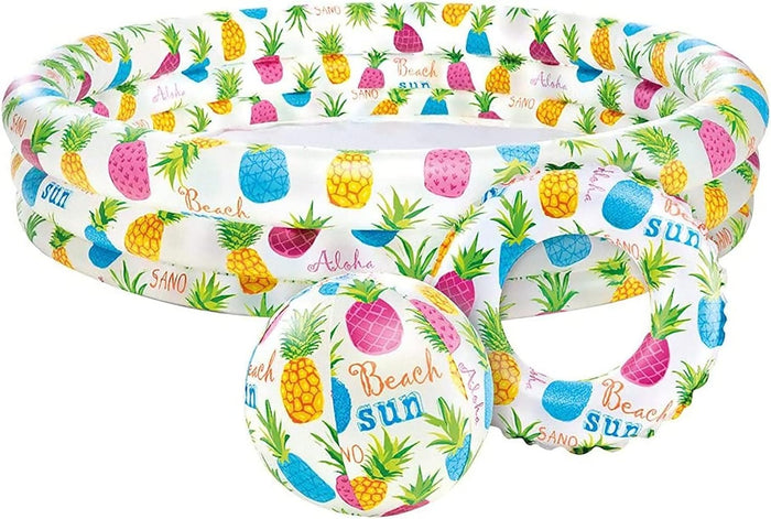 Intex Pineapple Splash Pool Set (132L x 132W x 28Hcm)