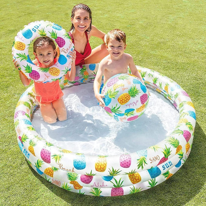 Intex Pineapple Splash Pool Set (132L x 132W x 28Hcm)