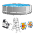 Intex Prism Frame Premium Above Ground Swimming Pool Set (3.66mx99cm) With Intex Winnie The Pooh Deluxe Arm Bands