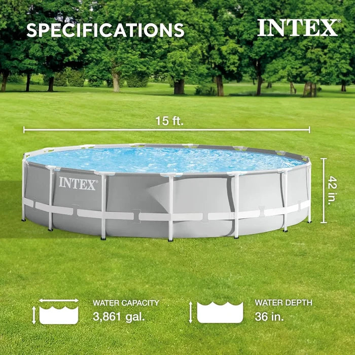 Intex Prism Frame Premium Above Ground Swimming Pool Set With Filter Pump Only (3.66mx76cm)