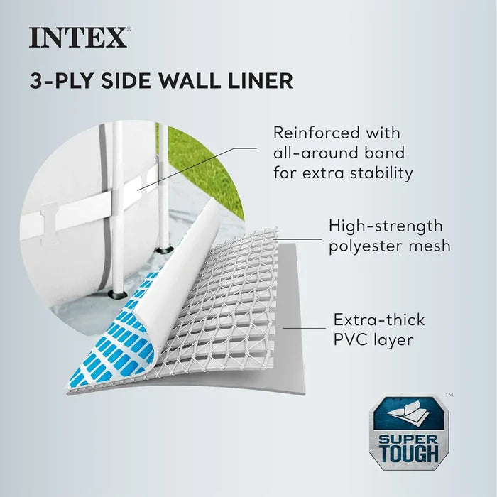 Intex Prism Frame Premium Above Ground Swimming Pool Set With Filter Pump Only (3.66mx76cm)
