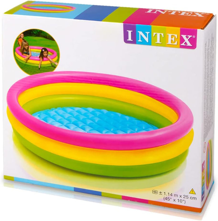 Intex Sunset Glow Pool, 3-Ring, W/ Infl. Floor 1.14mx25cm