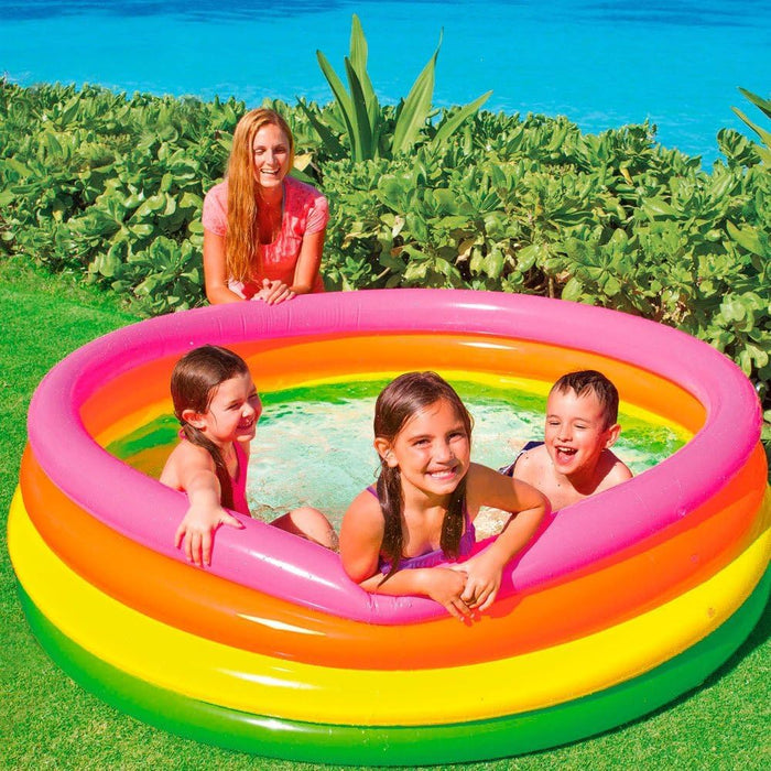 Intex Sunset Glow Pool, 3-Ring, W/ Infl. Floor (1.47mx33cm)