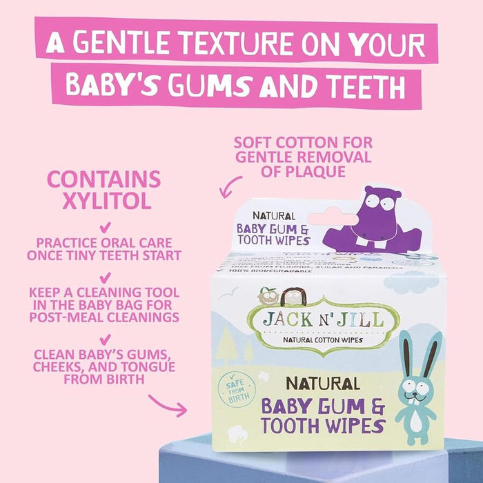 Jack N' Jill Baby Gum & Tooth Wipes - Pack of 25