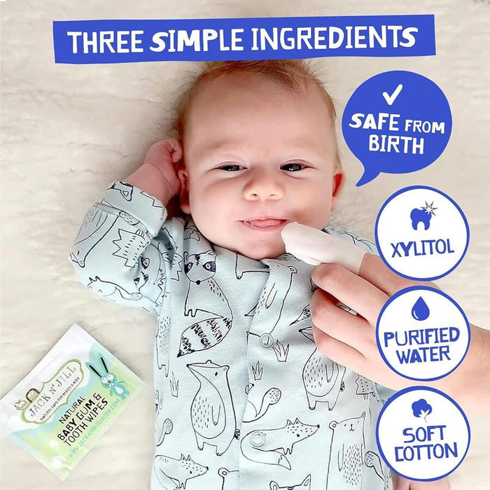 Jack N' Jill Baby Gum & Tooth Wipes - Pack of 25