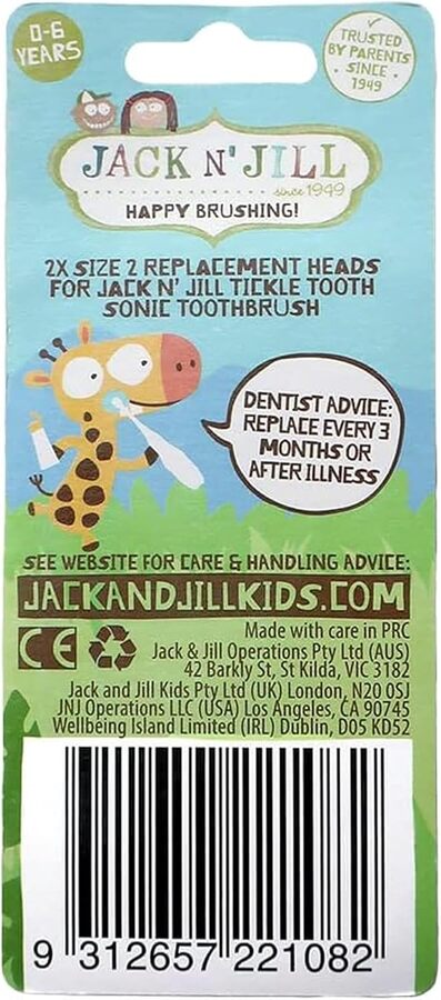 Jack N' Jill Sonic Tickle Toothbrush + Replacement Head