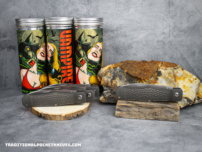 Jack Wolf Knives Vampire Jack Jigged Dark Blasted Titanium