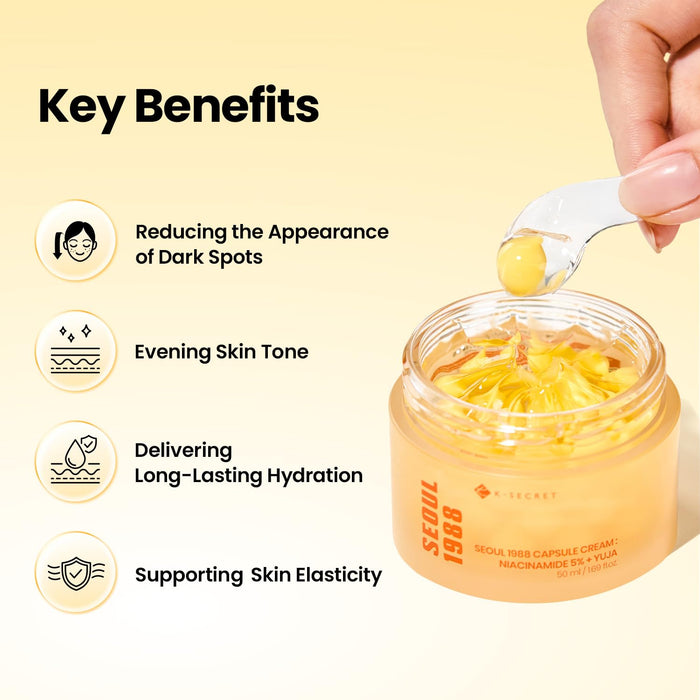 K-Secret Seoul 1988 Niacinamide Capsule Cream Hydrating Face Moisturizer (50ml).