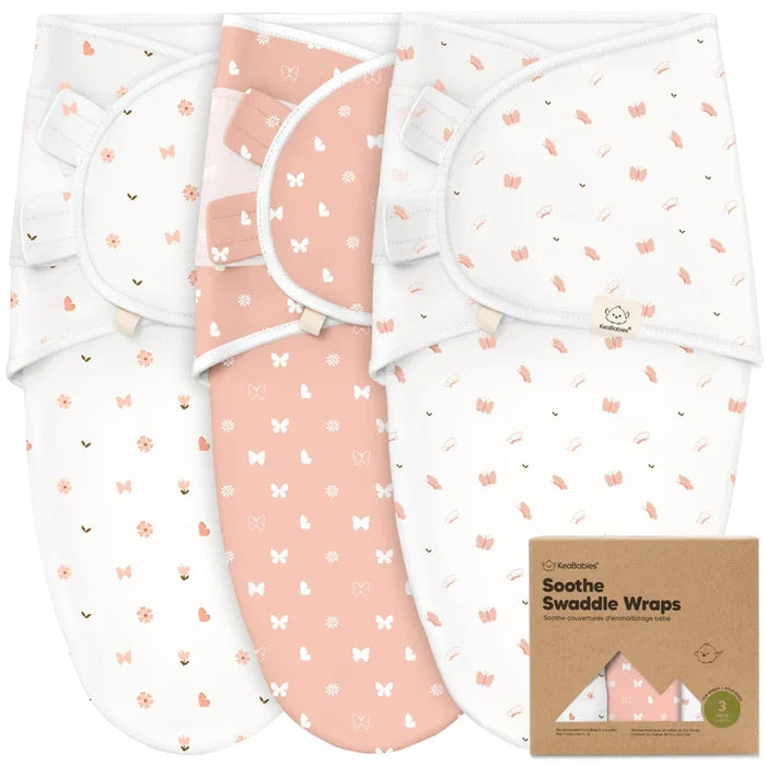 3-Pack Soothe Swaddle Wraps (Butterflies).