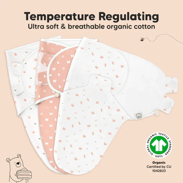 3-Pack Soothe Swaddle Wraps (Butterflies).