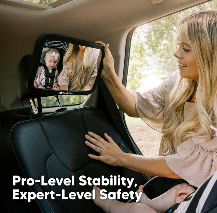 Large Shatterproof Baby Car Mirror - Safety Baby Car Seat Mirror.