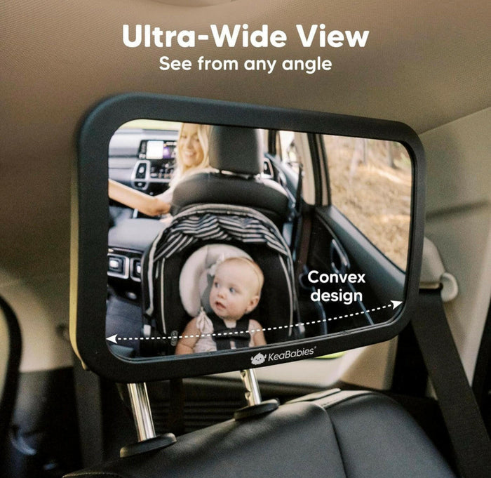Large Shatterproof Baby Car Mirror - Safety Baby Car Seat Mirror.