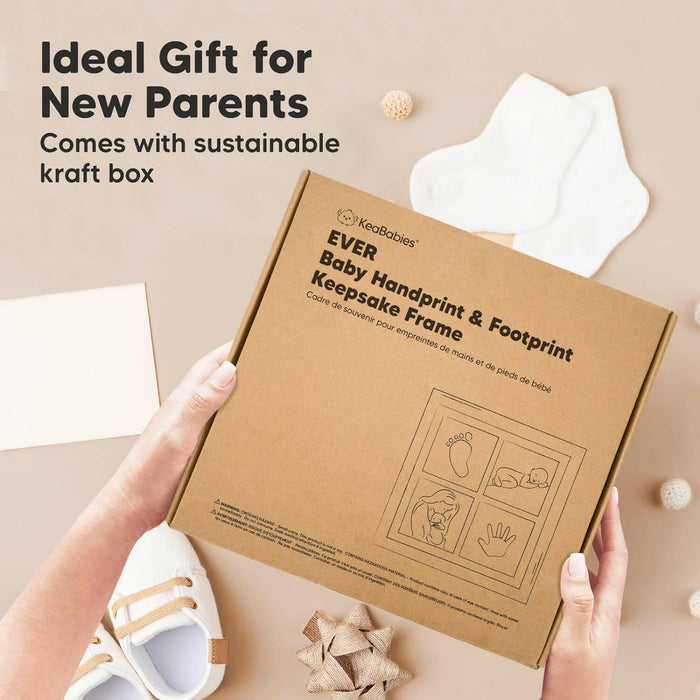 Keababies Ever Keepsake Frame Baby Hand and Footprint Kit (Alpine White)