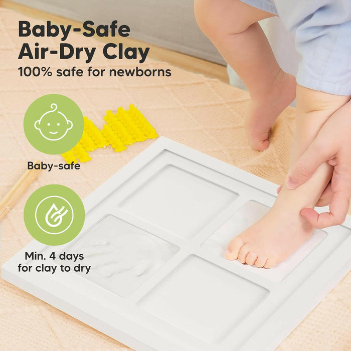 Keababies Ever Keepsake Frame Baby Hand and Footprint Kit (Alpine White)