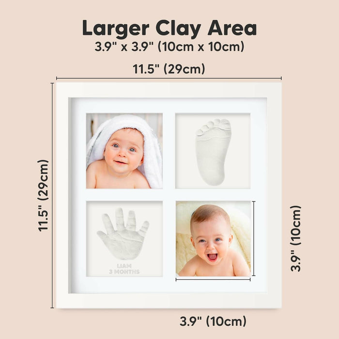 Keababies Ever Keepsake Frame Baby Hand and Footprint Kit (Alpine White)