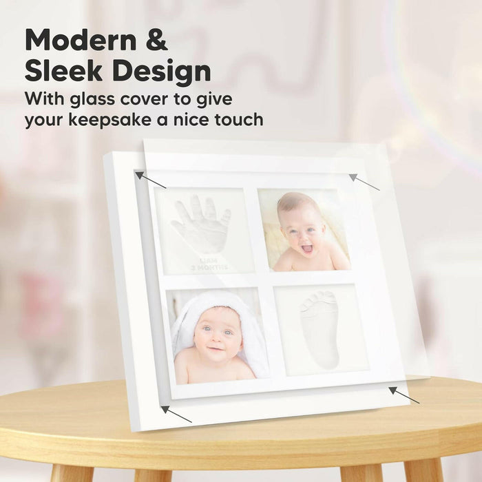Keababies Ever Keepsake Frame Baby Hand and Footprint Kit (Alpine White)