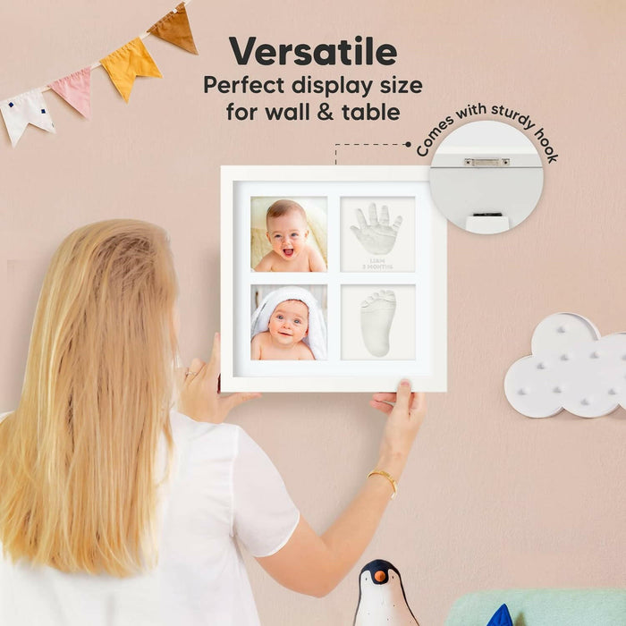 Keababies Ever Keepsake Frame Baby Hand and Footprint Kit (Alpine White)