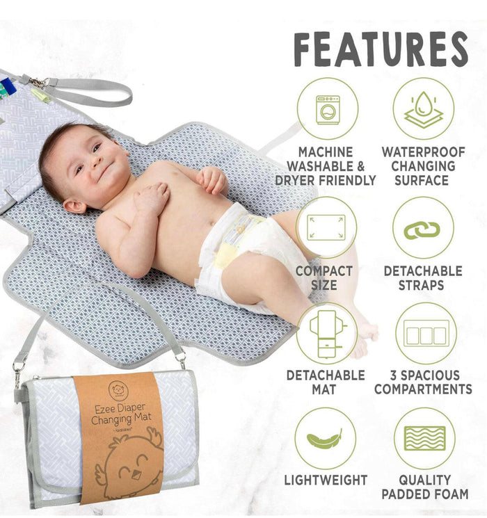 Portable Diaper Changing Pad - Waterproof Travel Changing Mat for Baby.