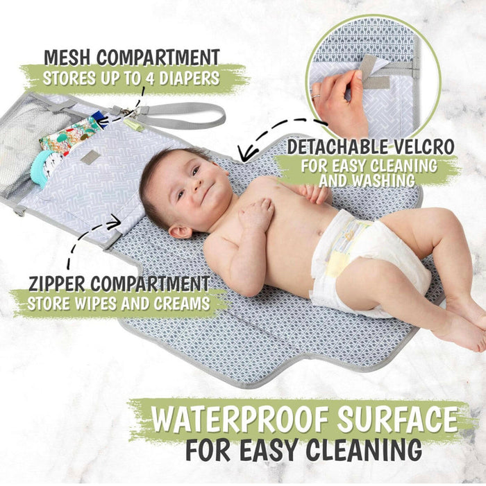 Portable Diaper Changing Pad - Waterproof Travel Changing Mat for Baby.