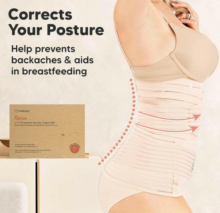 3 in 1 Postpartum Belly Support Recovery Wrap - Postpartum Belly Band, After Birth Brace.