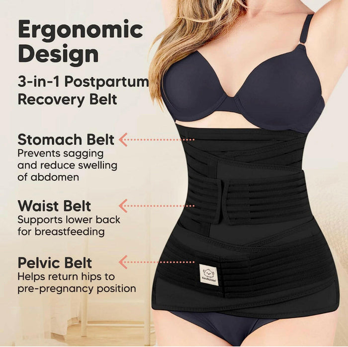 3 in 1 Postpartum Belly Support Recovery Wrap - Postpartum Belly Band, After Birth Brace.