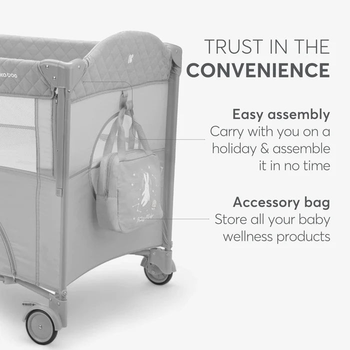 Kikkaboo Baby Cot 2 Levels 2026 (Milky Way Grey)