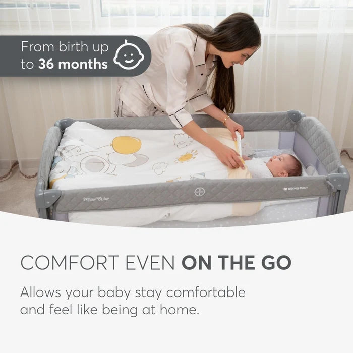 Kikkaboo Baby Cot 2 Levels 2026 (Milky Way Grey)