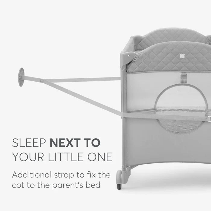 Kikkaboo Baby Cot 2 Levels 2026 (Milky Way Grey)