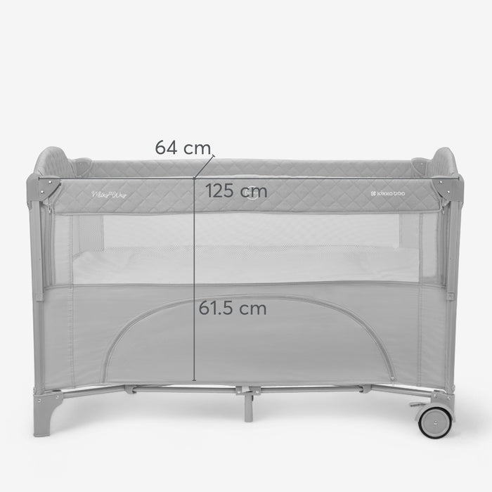 Kikkaboo Baby Cot 2 Levels 2026 (Milky Way Grey)