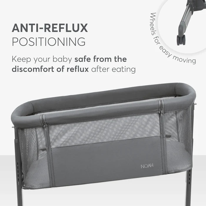 Kikkaboo Bedside Crib Noah 2025 (Dark Grey)