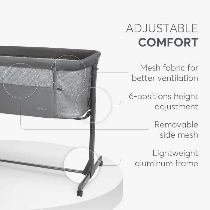 Kikkaboo Bedside Crib Noah 2025 (Dark Grey)