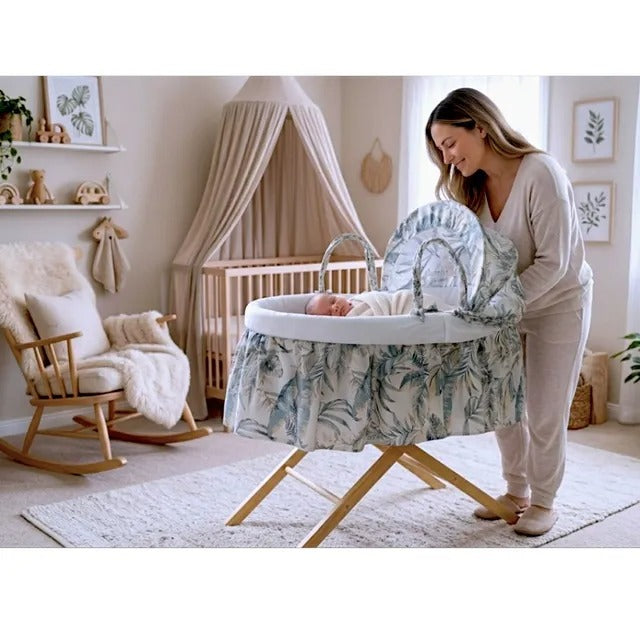Kinder Valley Palm & Pine Moses Basket with Stand